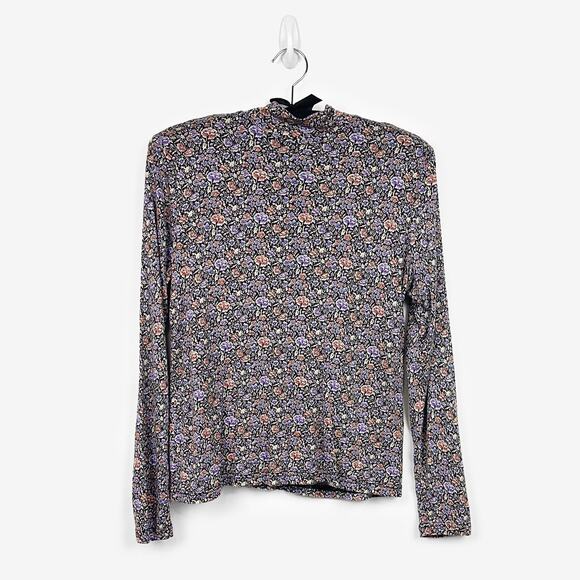 Rebecca Taylor Tops - Rebecca Taylor Lavish Floral Turtleneck Top Medium Purple Soft Girl Romantic